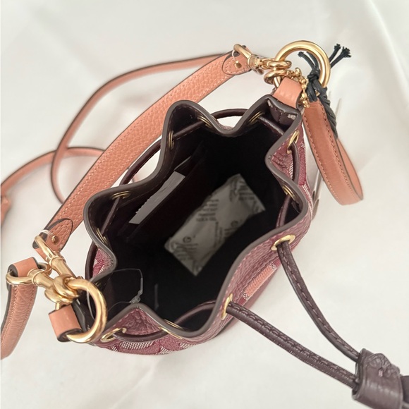 Coach Mini Dempsey Bucket Bag In Signature Jacquard With Stripe And Patch C8322 - Picture 6 of 7